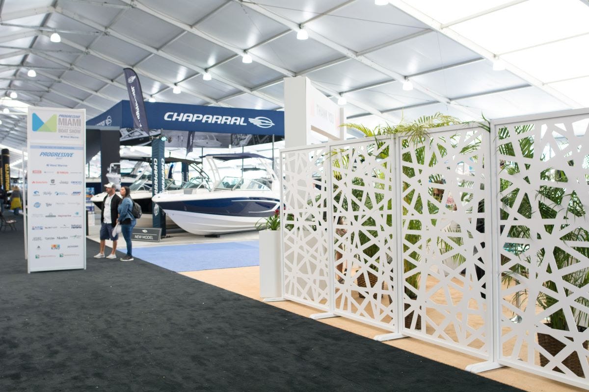 White Partition Walls at the VIP Lounge Area for a Boat Show